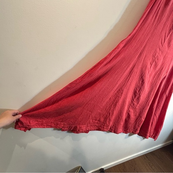 LINEN Sz XL (estimated) Sleeveless A-line Dress with Asymmetrical Boxy Hemline - Picture 5 of 9